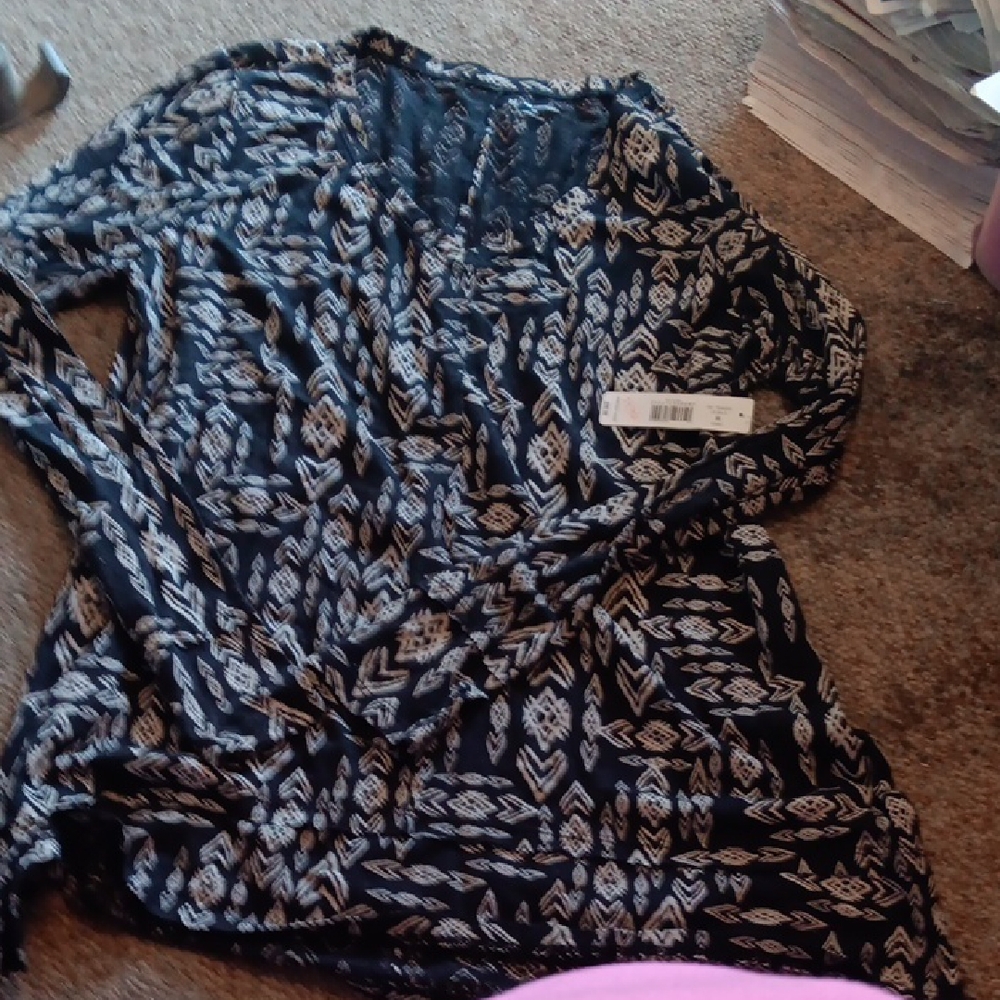 New Directions Black and White Patterned Tunic